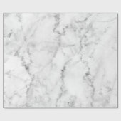 Witte en grijze Faux Marble Cadeaupapier (Vlak)