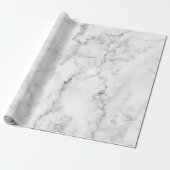 Witte en grijze Faux Marble Cadeaupapier (Uitgerold)