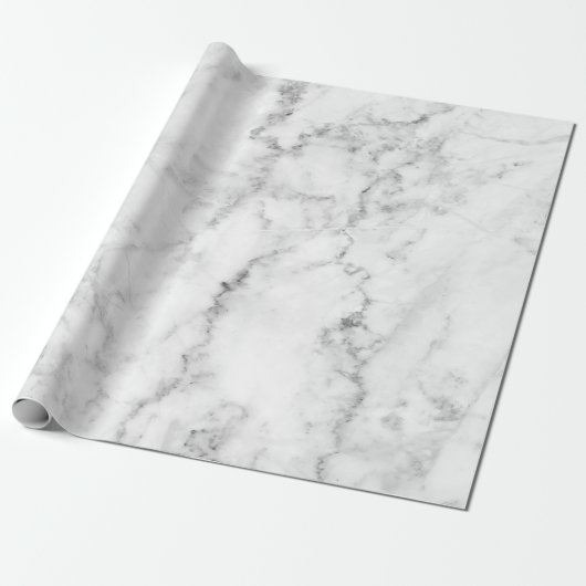 Witte en grijze Faux Marble Cadeaupapier (Uitgerold)