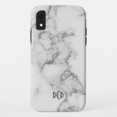 Witte en grijze faux marmer Case-Mate iPhone case (Achterkant)