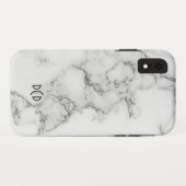 Witte en grijze faux marmer Case-Mate iPhone case (Achterkant (horizontaal))