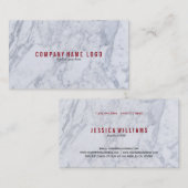 Witte en grijze faux marmer Stone Visitekaartje (Voorkant / Achterkant)