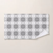 Witte en grijze folklore ornament damask bad handdoek (Handdoek)