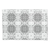Witte en grijze folklore ornament damask kussensloop (Voorkant)