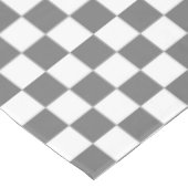 Witte en grijze geruite check katoen dineren tafelkleed (Gekanteld)