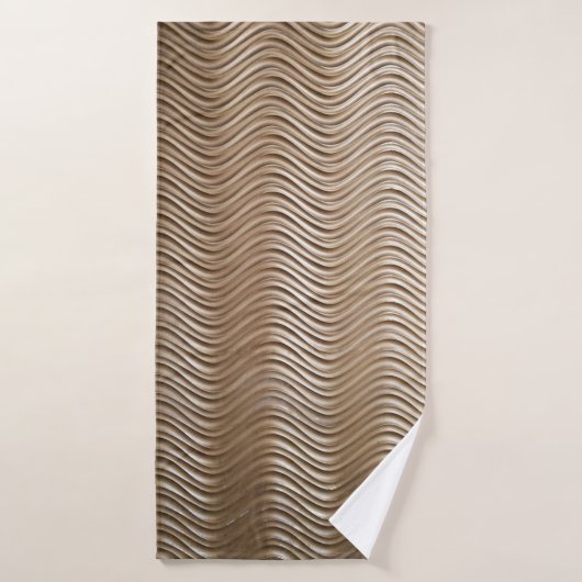 Witte en grijze gestreept textiel badhanddoek (Badhanddoek)