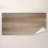 Witte en grijze gestreept textiel badhanddoek (Badhanddoek)