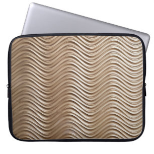 Witte en grijze gestreept textiel laptop sleeve