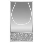 Witte en grijze glitter verjaardag klein cadeauzakje (Achterkant)