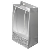 Witte en grijze glitter verjaardag klein cadeauzakje (Achterkant Gekanteld)