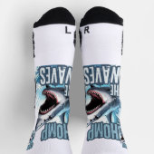 Witte en grijze haaientanden Abstract graffiti ont Sokken (Top)