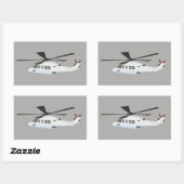 Witte en Grijze helikopterhelikopter Sticker (Vel)