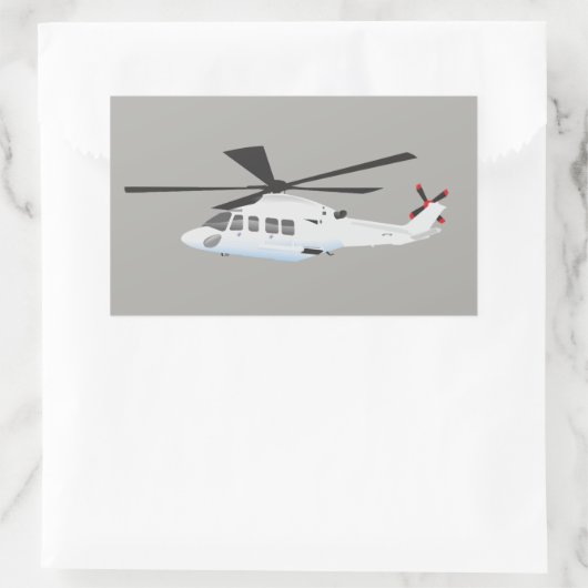 Witte en Grijze helikopterhelikopter Sticker (Tas)