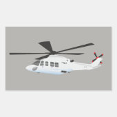 Witte en Grijze helikopterhelikopter Sticker (Voorkant)
