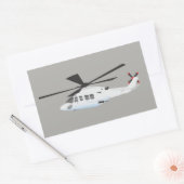 Witte en Grijze helikopterhelikopter Sticker (Envelop)