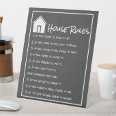 Witte en grijze huisregels reclamebord met voetstuk (Insitu)