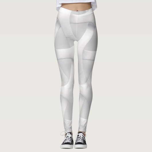 witte en grijze illusie leggings (Voorkant)