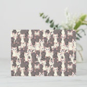 Witte en grijze kattenpatroon aankondiging (Staand voorkant)