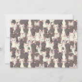 Witte en grijze kattenpatroon aankondiging (Achterkant)