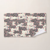 Witte en grijze kattenpatroon bad handdoek (Handdoek)