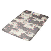 Witte en grijze kattenpatroon badmat (Gekanteld)