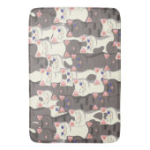 Witte en grijze kattenpatroon badmat (Voorkant Verticaal)