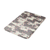 Witte en grijze kattenpatroon badmat (Gekanteld)