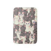 Witte en grijze kattenpatroon badmat (Voorkant Verticaal)