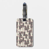 Witte en grijze kattenpatroon bagagelabel (Achterkant verticaal)
