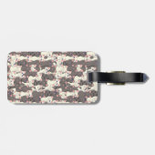 Witte en grijze kattenpatroon bagagelabel (Achterkant horizontaal)