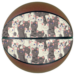 Witte en grijze kattenpatroon basketbal