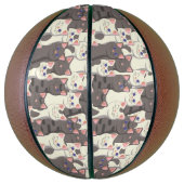 Witte en grijze kattenpatroon basketbal (Verticaal)