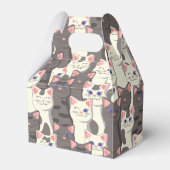 Witte en grijze kattenpatroon bedankdoosjes (Achterkant)