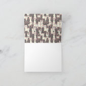 Witte en grijze kattenpatroon bedankkaart (Binnen)