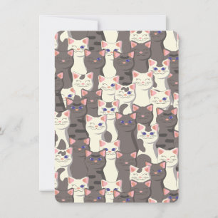 Witte en grijze kattenpatroon bedankkaart