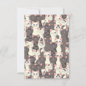 Witte en grijze kattenpatroon bedankkaart (Voorkant)