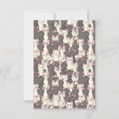 Witte en grijze kattenpatroon bedankkaart (Achterkant)