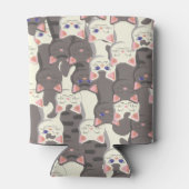 Witte en grijze kattenpatroon blikjeskoeler (Achterkant)