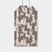 Witte en grijze kattenpatroon cadeaulabel (Achterkant)