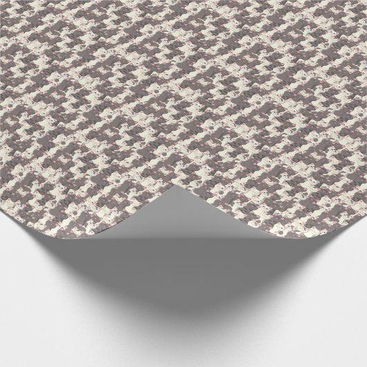 Witte en grijze kattenpatroon cadeaupapier (Hoek)