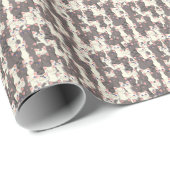 Witte en grijze kattenpatroon cadeaupapier (Rol Hoek)