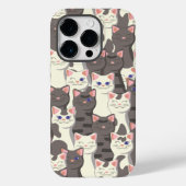 Witte en grijze kattenpatroon Case-Mate iPhone case (Achterkant)