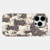 Witte en grijze kattenpatroon Case-Mate iPhone case (Achterkant (horizontaal))