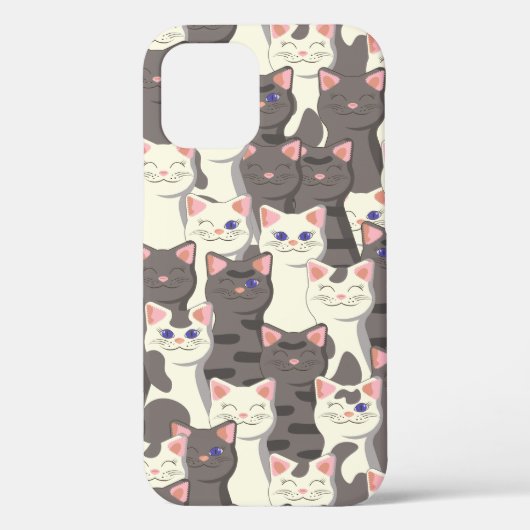 Witte en grijze kattenpatroon Case-Mate iPhone case (Achterkant)