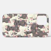 Witte en grijze kattenpatroon Case-Mate iPhone case (Achterkant (horizontaal))