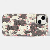 Witte en grijze kattenpatroon Case-Mate iPhone case (Achterkant (horizontaal))