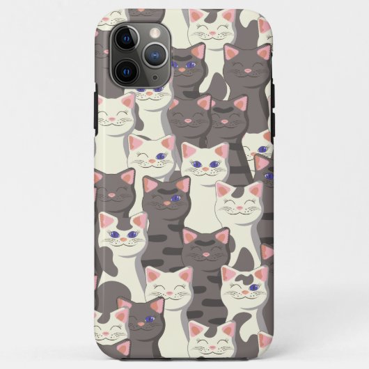 Witte en grijze kattenpatroon Case-Mate iPhone case (Achterkant)