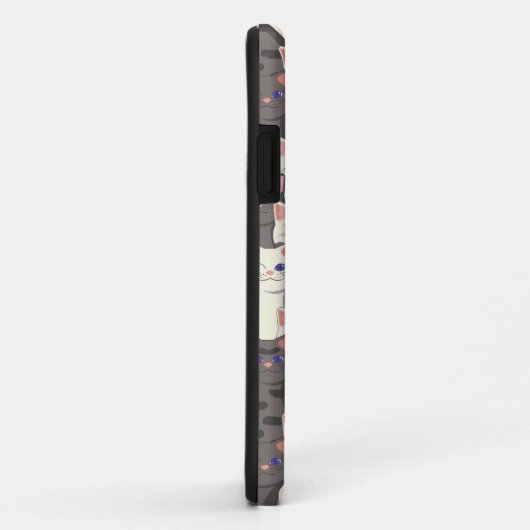 Witte en grijze kattenpatroon Case-Mate iPhone case (Achterkant/rechts)