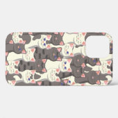 Witte en grijze kattenpatroon Case-Mate iPhone case (Achterkant (horizontaal))