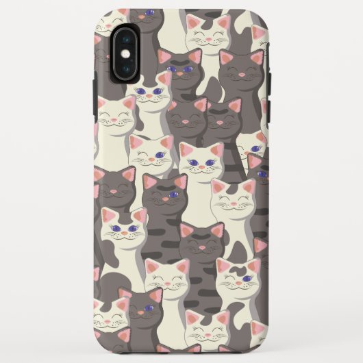 Witte en grijze kattenpatroon Case-Mate iPhone case (Achterkant)